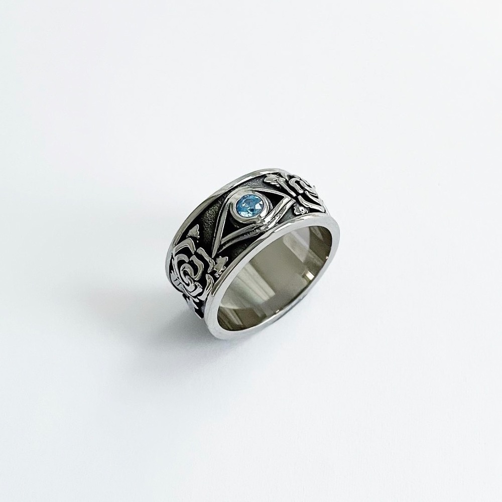 Blue Stone Flower vines Ring