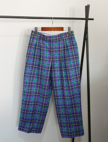 LACOSTE 2-tuck tailored check pants