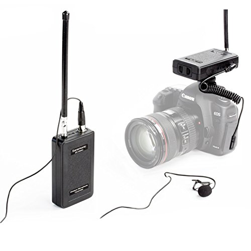 무선 라 발리에 마이크, Saramonic SR-WM4C 4 채널 VHF 라펠 마이크 시스템 (200 범위) DSLR 카메라와 호환 Canon Nikon 소니 Sony Panasonic DV 캠코더 오디오 레코더 미 미국출고-577639