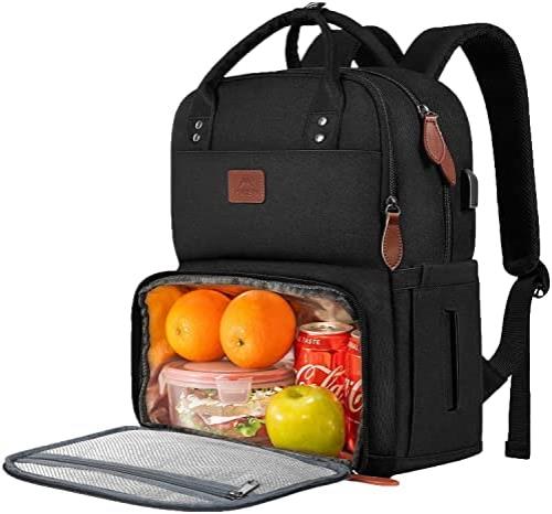 신학기 가방 미국 백팩 여성용 런치, USB 포트가 있는 단열 쿨러, 15.6인치 노트북 수납-630303