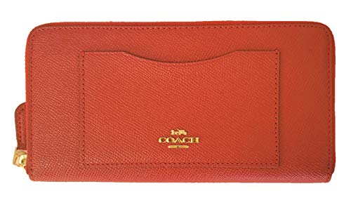 여자코치가방 백 Coach Crossgrain Leather Accordion Zip Wallet (True Red,IM Gold)  미국출고-560319