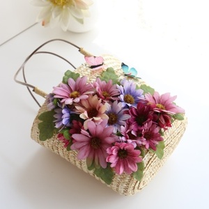 왕골가방 수제 꽃, 수초, 나비, 전국배송-520821