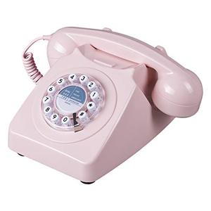 Wild Wood 746 Rotary Design 레트로 엔틱 Landline  레트로 클래식 전화기 Dusty Pink  미국출고-577759