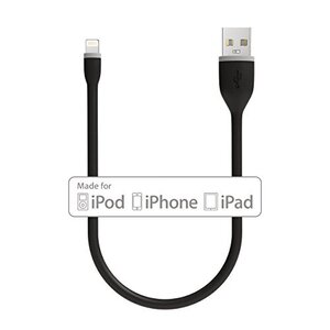 사테치 플렉시블 애플 MFi 인증 라이트닝 USB 충전 케이블 - 아이폰11 Pro Max/11 Pro/11, Xs Max/XS/XR/X, 8 Plus/8(10인치, 블랙)과 호환 미국 멀티포트-622710