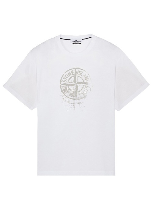 스톤아일랜드 로고 프린팅 반팔 티셔츠 80152RC87 (WH)