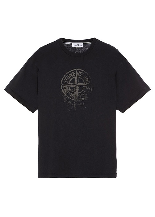 스톤아일랜드 로고 프린팅 반팔 티셔츠 80152RC87 (BK)