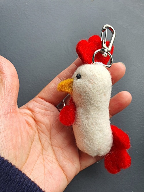 영국 Hand Made Felted Decoration - 닭 키홀더