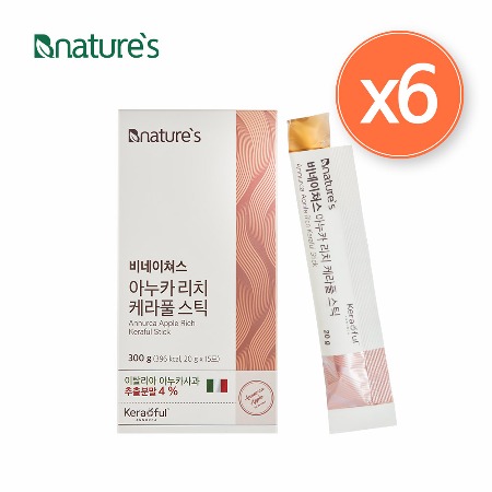 비네이쳐스 아누카 리치 케라풀 스틱 20g x 15파우치 [6통] - 아누카사과 추출분말, 젤리스틱