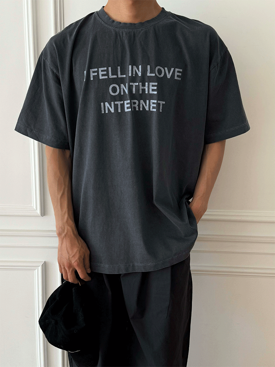 필 피그먼트 하프 티셔츠