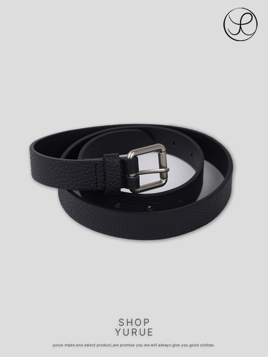 [Yue] Pebble Texture Leather Belt (2color)