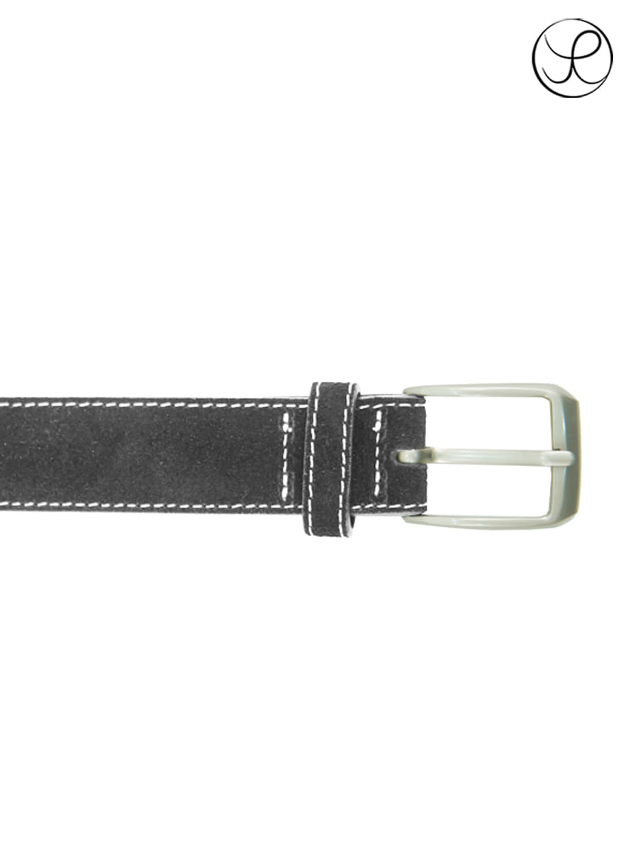 [Yue] Suede stitch belt-Gray