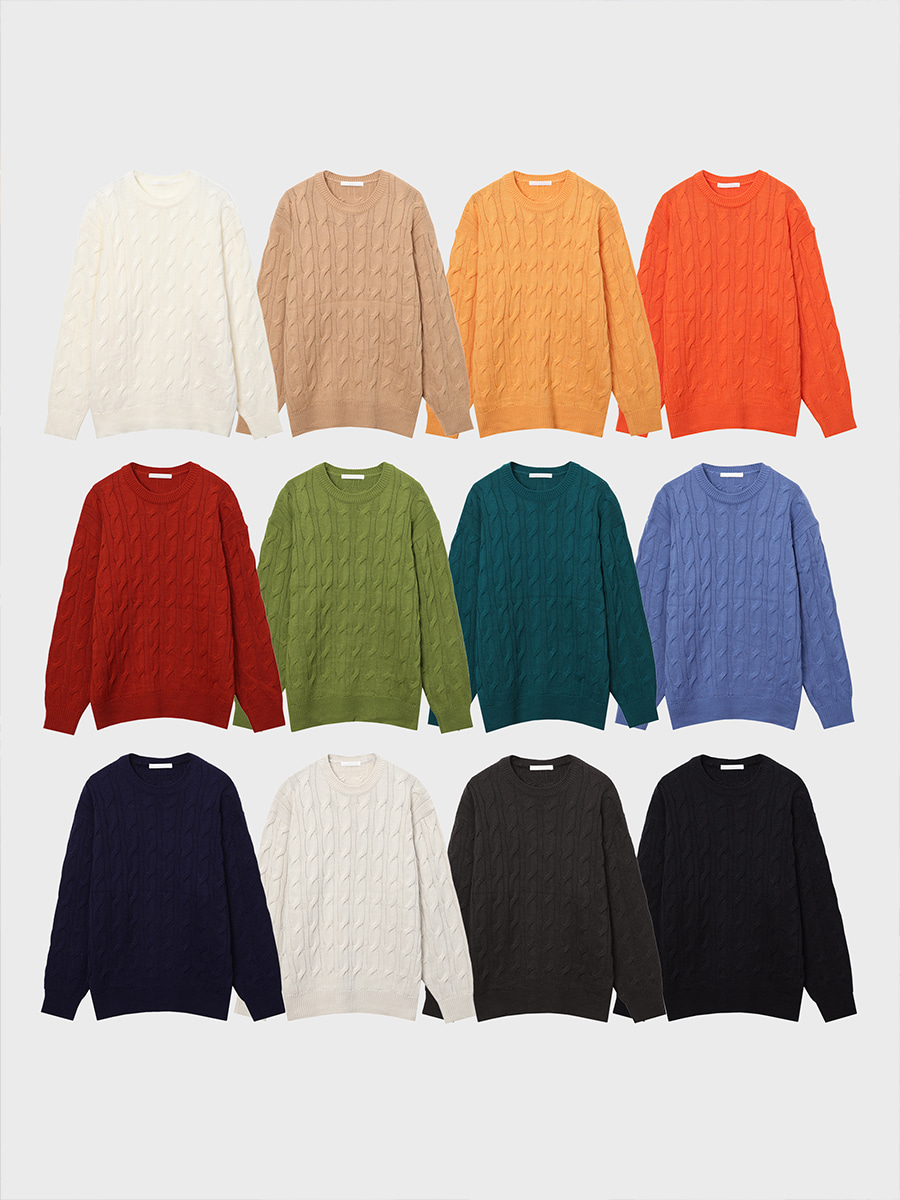 Holt cable round knit (12color)