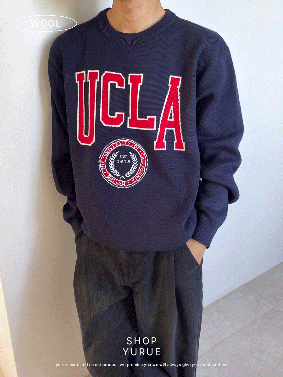 [Wool] Ucla lettering knit (2color)
