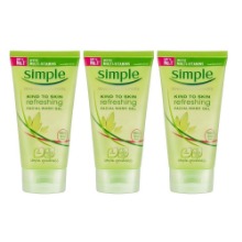 Simple Kind to Skin Refreshing Facial Wash Gel 150ml x 3packSimple