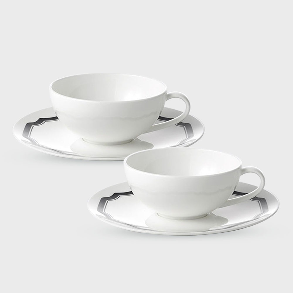 [화이트블룸] Black Edition Origin Teacup / Saucer 2인세트