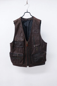 vintage men&#039;s leather vest