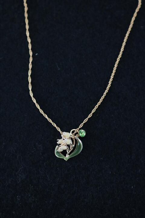 vintage silver &amp; grass necklace