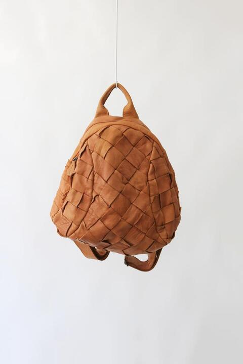 vintage leather backpack