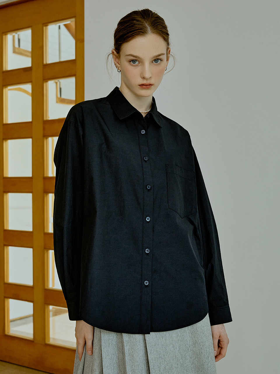 Steady sleek shirts (navy)