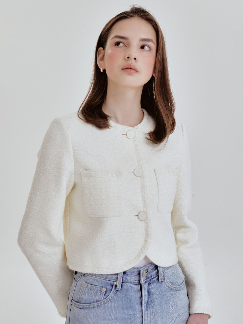 Adorable tweed jacket (ivory)