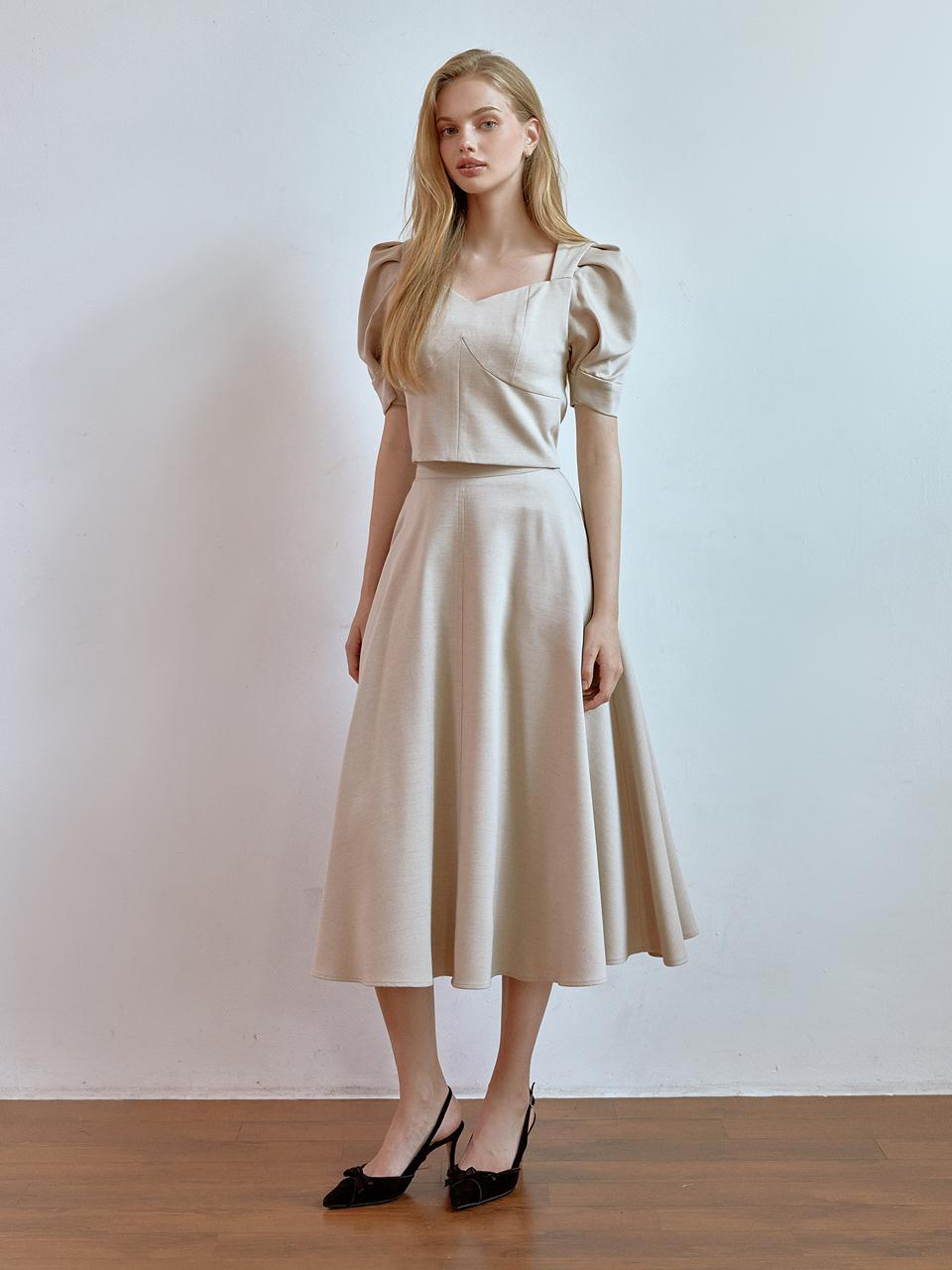 Amy flare skirt (beige)