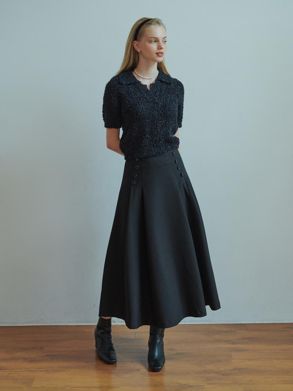 Moi button skirt (black)