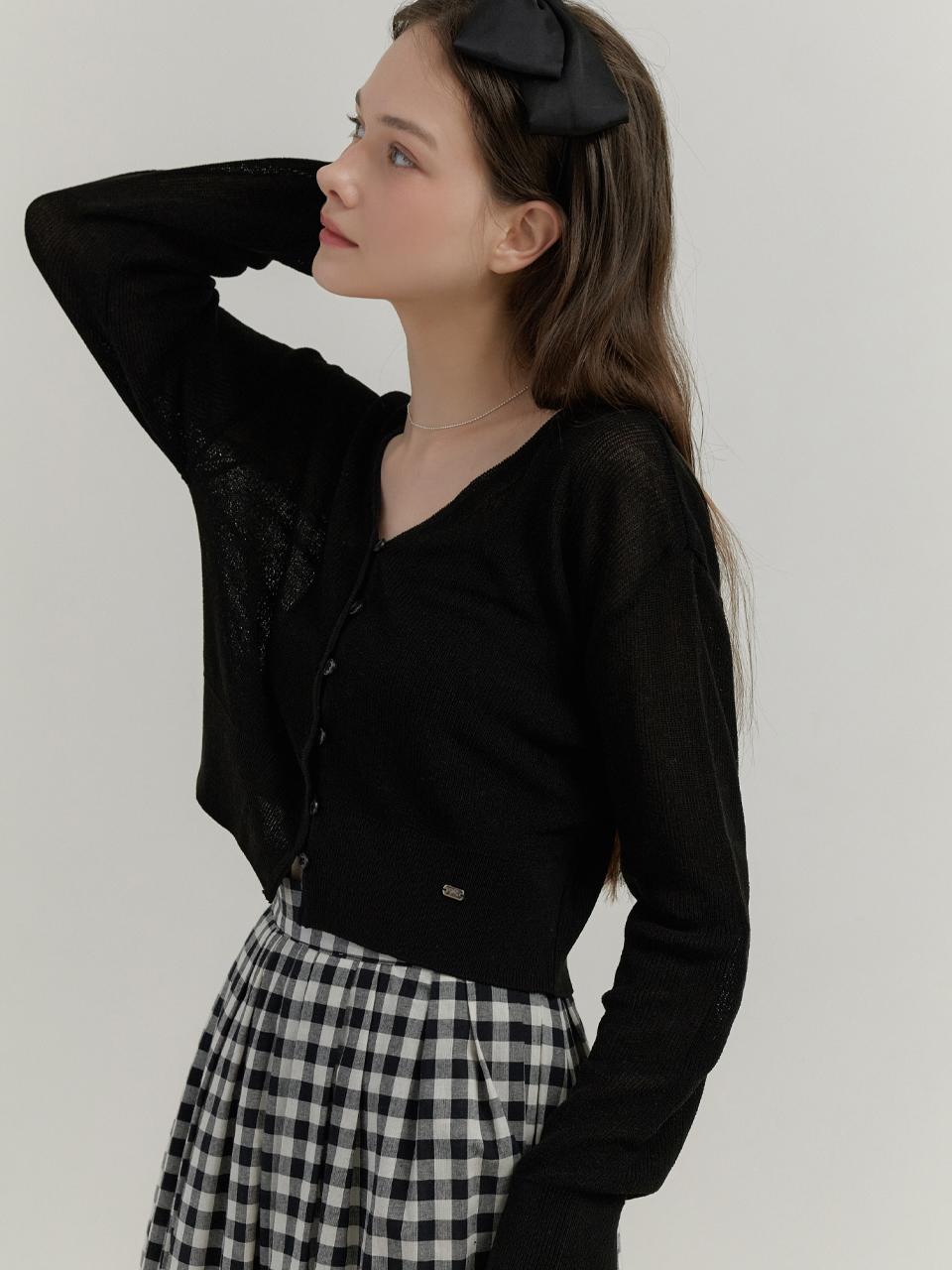 Clover v cardigan (black)