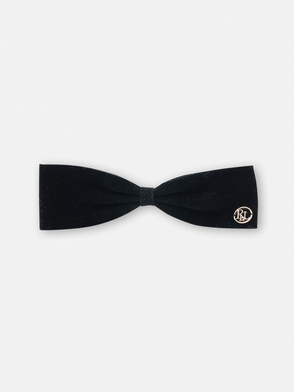 Velvet ribbon hair clip (black)