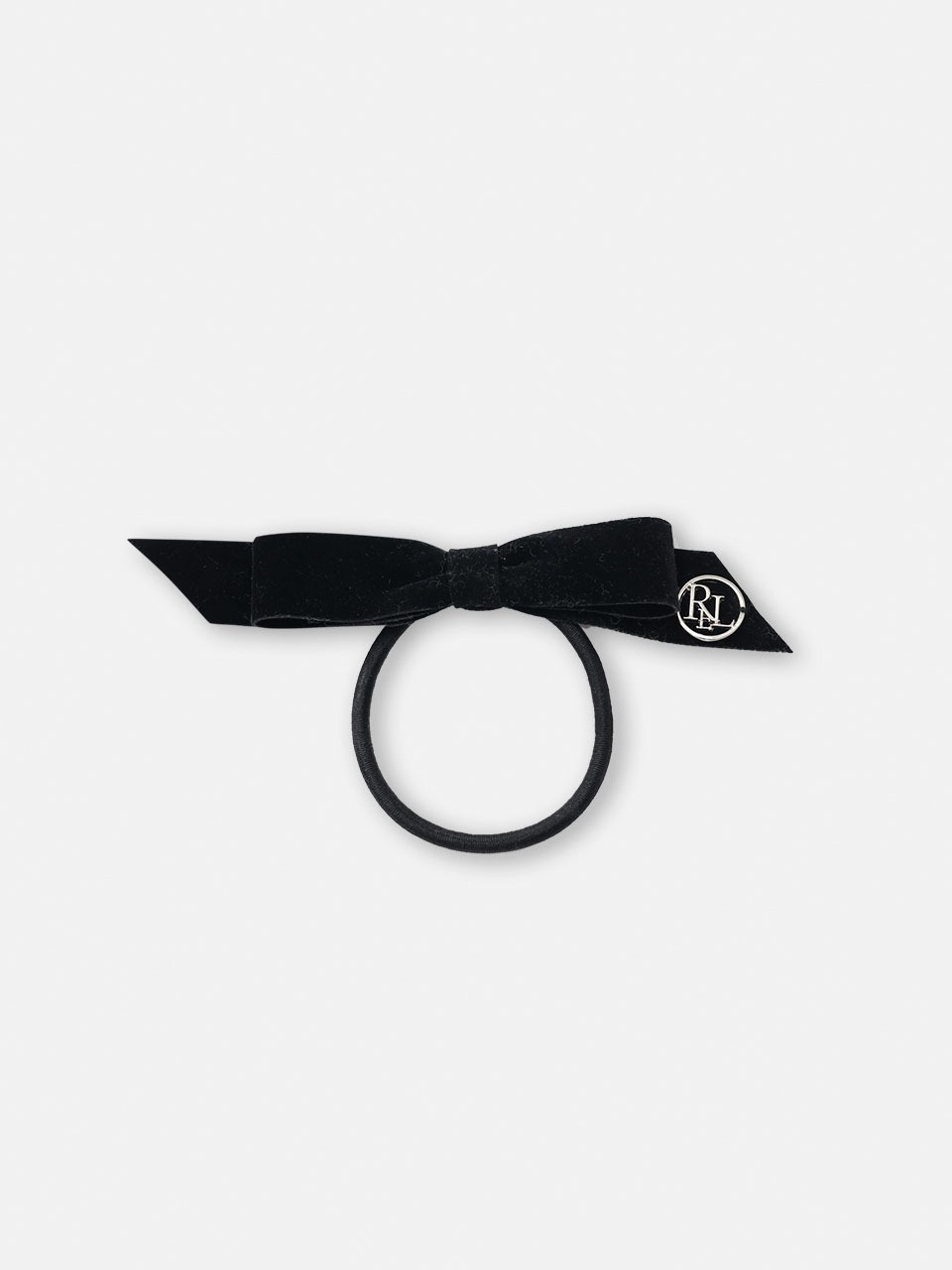 Velvet ribbon hair tie (black)