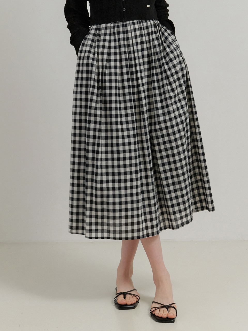 Dew check skirt (black#)