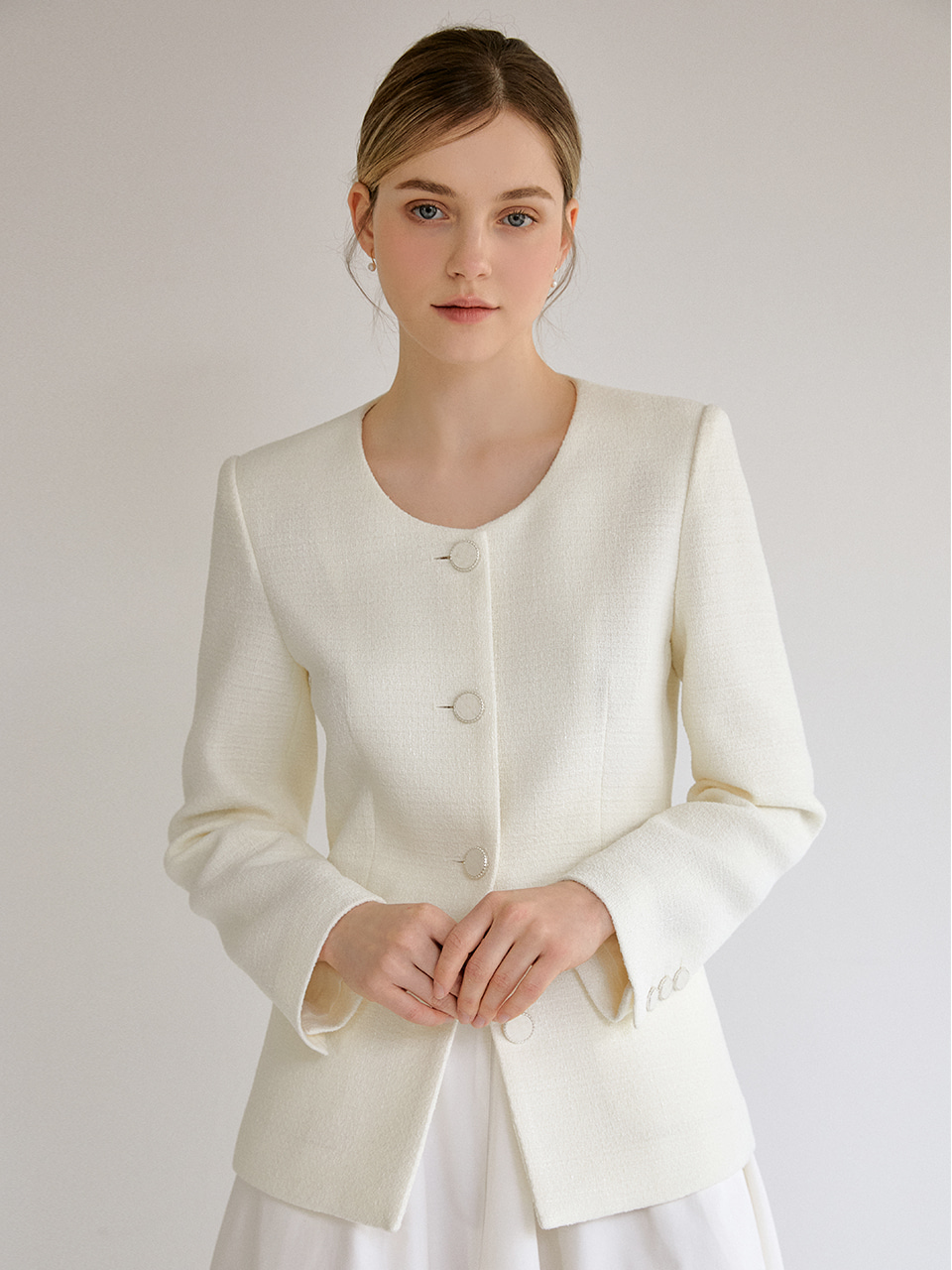 Simply tweed jacket (ivory)