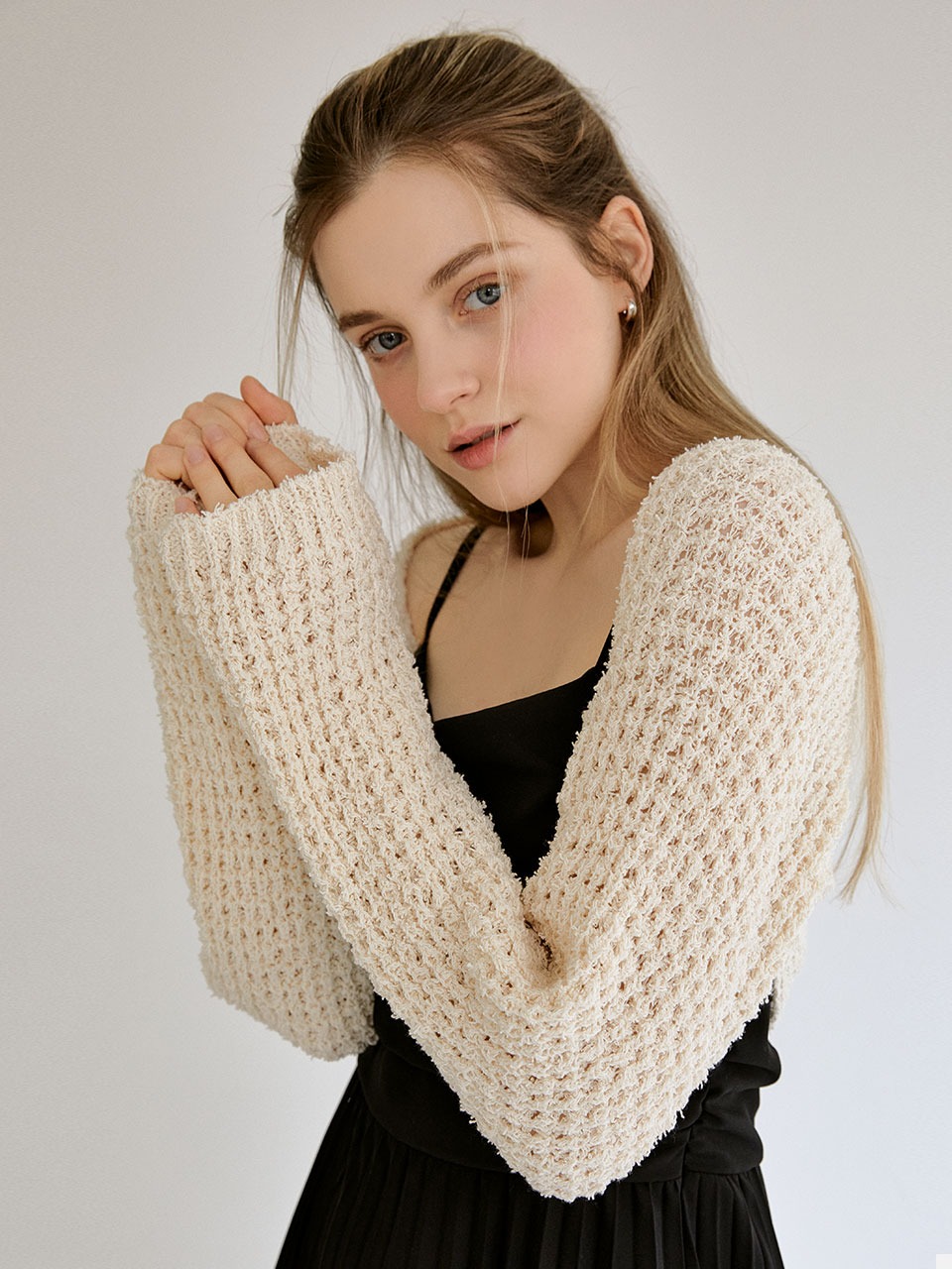 Nutty knit bolero (cream)