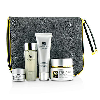 [해외]에스티 로더 Intensive Age-Renewal Collection: Re-Nutriv Creme 50ml + Cleanser 50ml + Lotion 50ml + Eye Creme 7ml + Travel Case 4pcs(관세별도)+1case