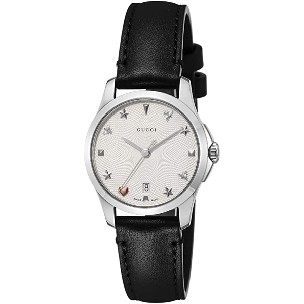 [추가비용없음] 구찌 YA126574 G Timeless 28mm Silver Black Ladies Watch