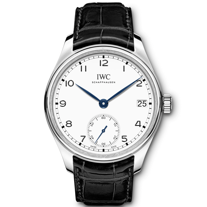 [추가비용없음] IWC IW510212 Portugieser stainless steel and leather chronograph watch