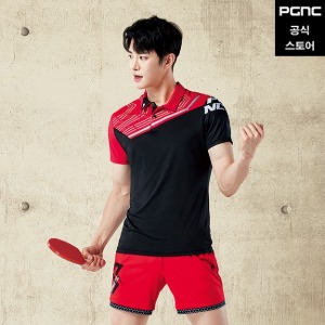 ST-1565 남성용 볼링 티셔츠 (BLACK/RED)