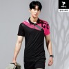 ST-1585 남성용 볼링 티셔츠 (BLACK/NEON PINK)