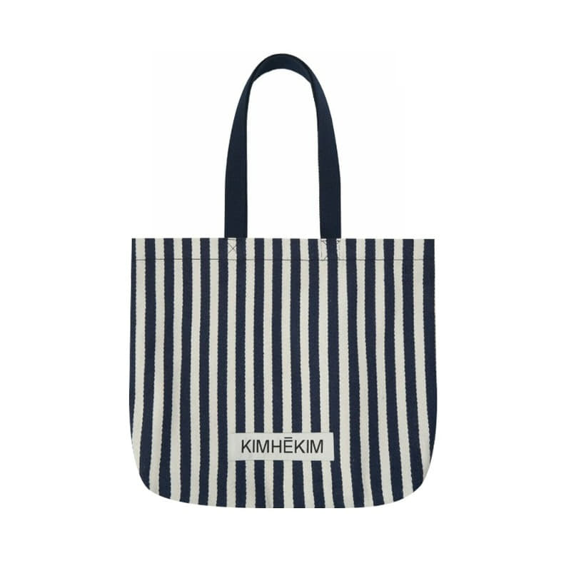 ☆STRIPED COTTON ECO-BAG/KIMHEKIM☆ STRIPED COTTON ECO-BAG (NAVY/IVORY) - Box o' Bliss