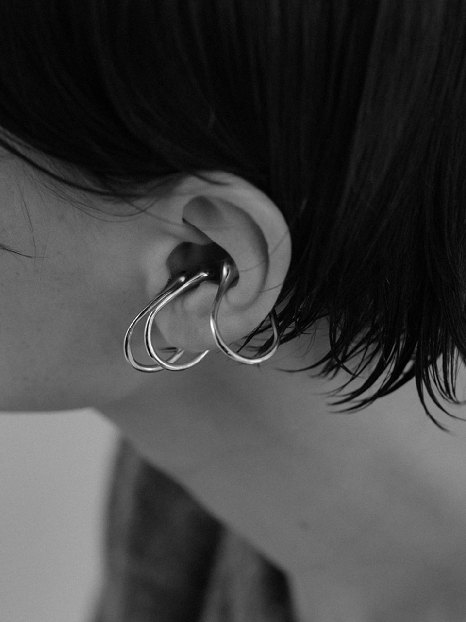 Bulb ear-cuff [silver]