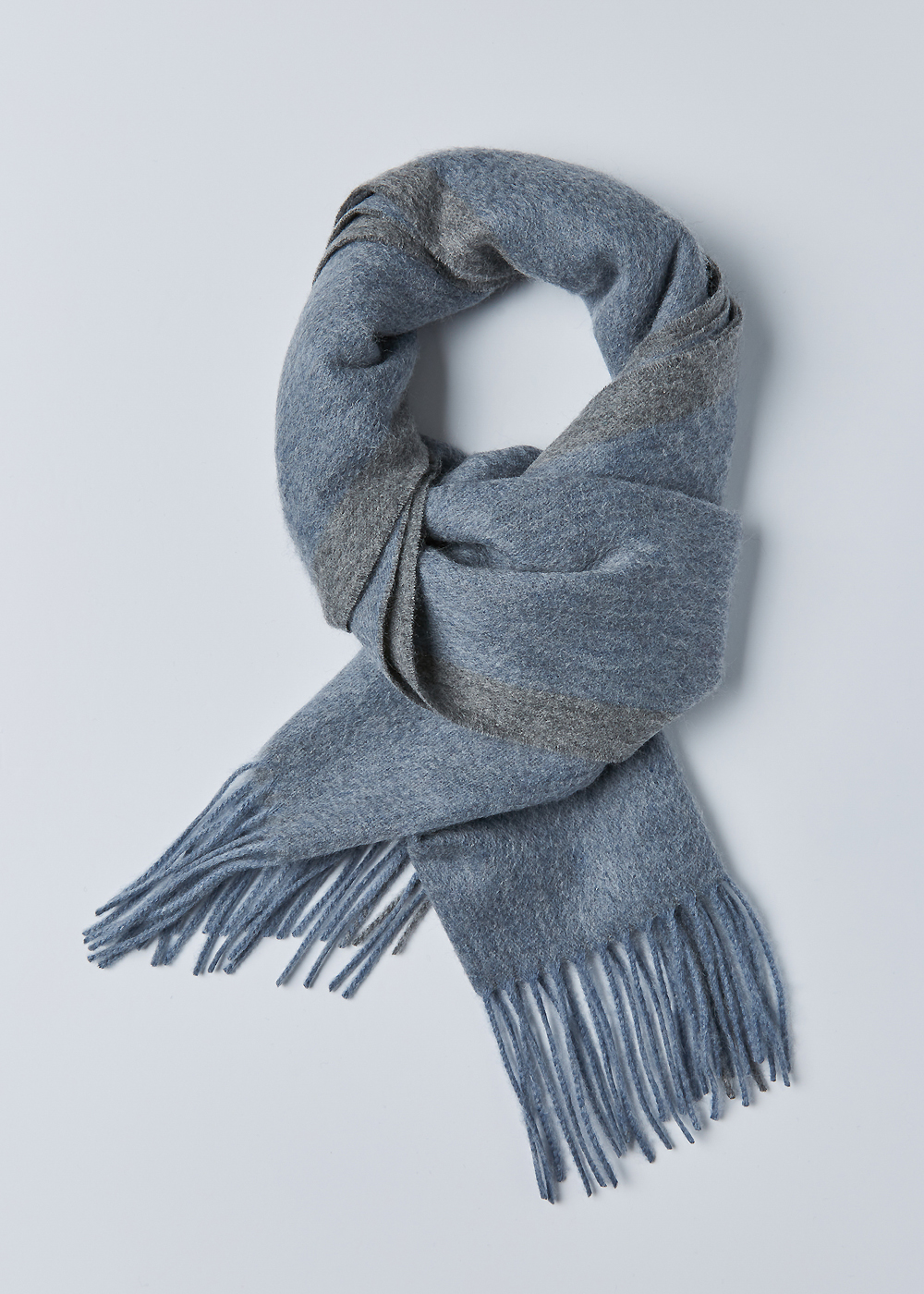 30” Side Border Woven Scarf  (bule grey))) 20%