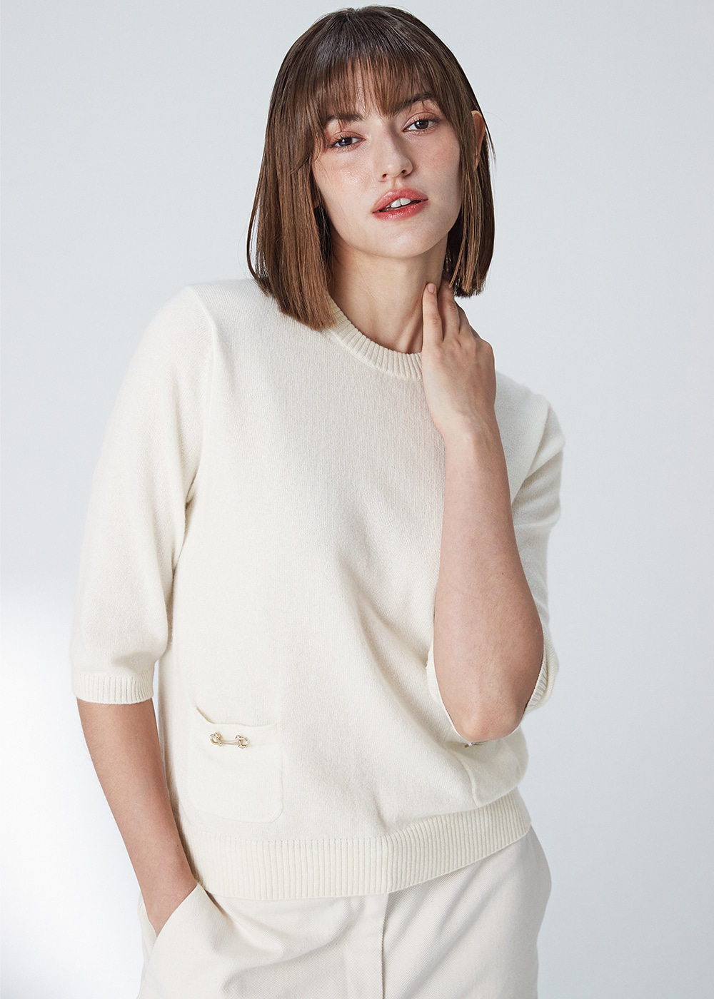 Half sleeve pullover(cream)  20%