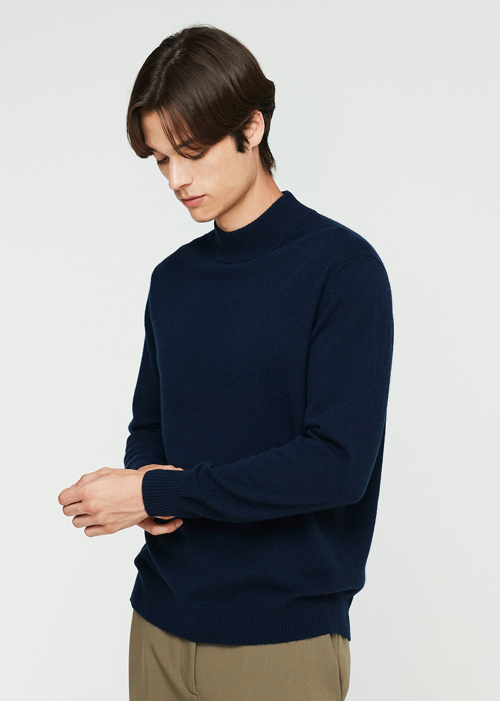 Mockneck pullover (navy) 20%