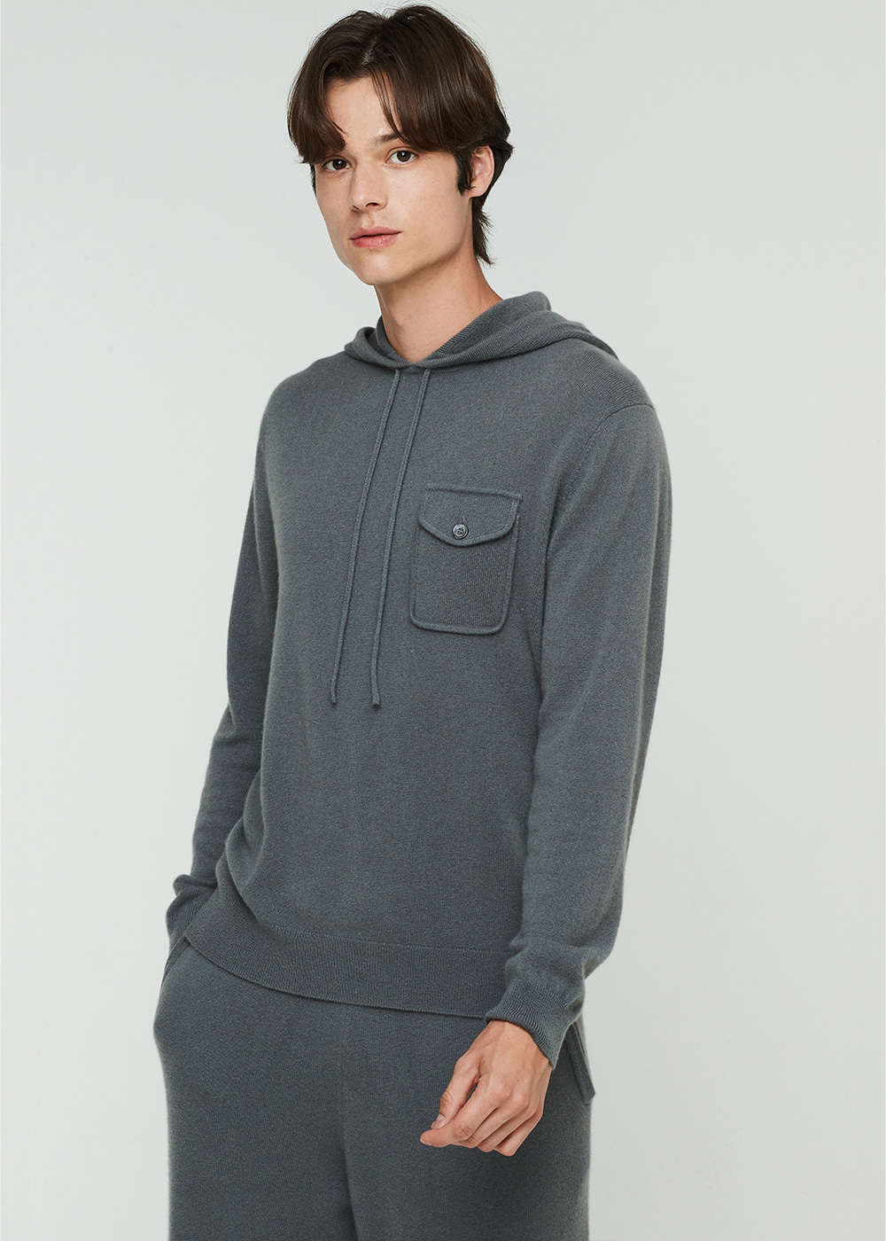 Pocket hoody pullover (stone) 20%