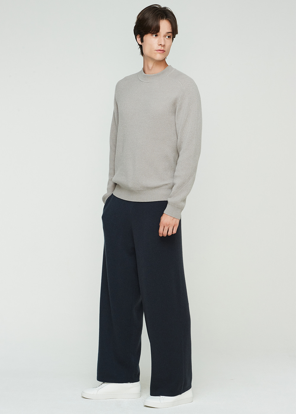 Wide fit kint pants (cement)  20%