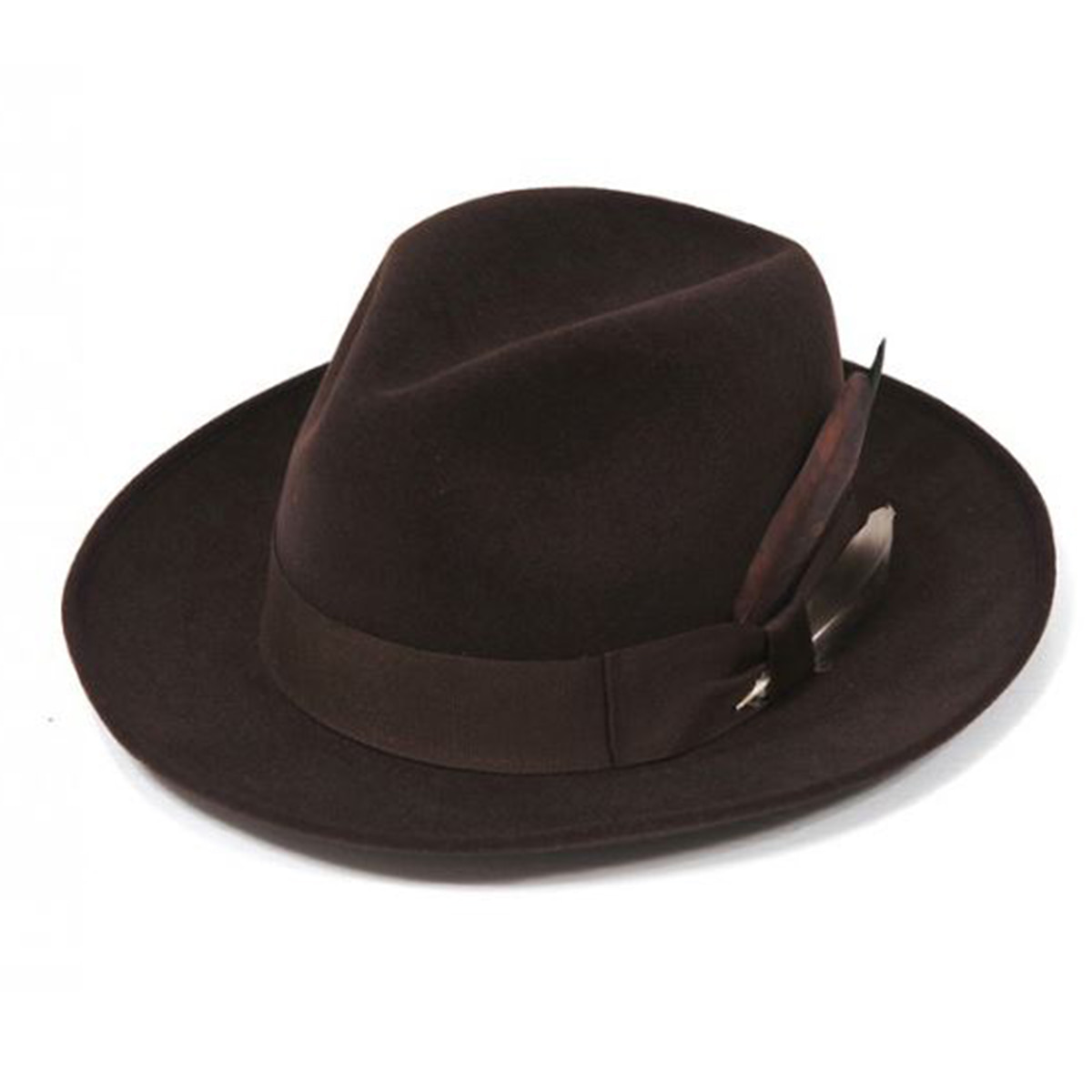 [밀리어네어햇 페도라] Millionairehats - plume custom classic wool fedora (BROWN)