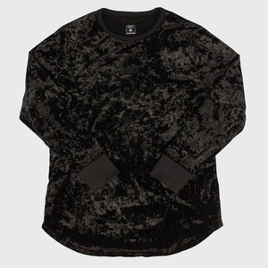 [모빈스알 티셔츠] MOVINS.R - AXIO DARK MOON VELVET TOP BLACK