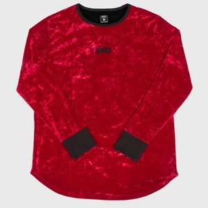 [모빈스알 티셔츠] MOVINS.R - AXIO DARK MOON VELVET TOP BURGUNDY