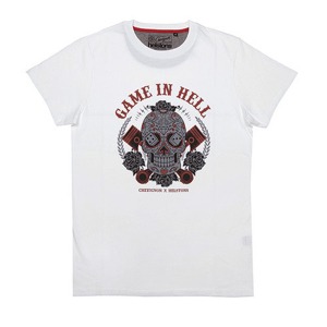 [헬스톤 티셔츠] HELSTONS - T-SHIRT  CHEVIGNON GAME WHITE