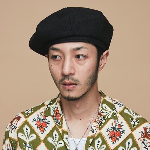 [밀리어네어햇 베레모] Millionairehats - herringbone Linen beret (black)