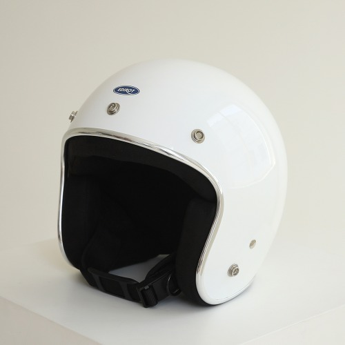 [에딜롯 GT-W 클래식 오픈페이스 헬멧] EDIROT - GTW CLASSIC OPEN FACE HELMET (WHITE/CHROME)